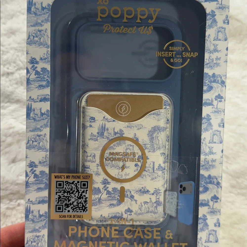 Xo poppy blue 2-in1 phone case & magnetic wallet iPhone 17 pro max